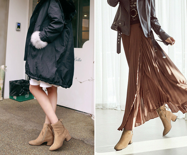 Thong Suede Angle Boots Women's Winter Middle A