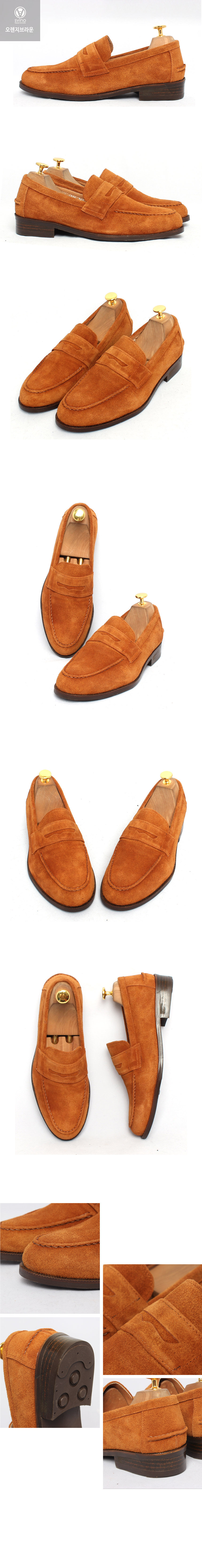 Men's handmade suede penny loafers LFJ173 240mm