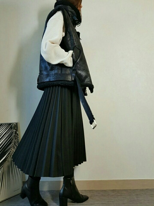 20 long wrinkled skirt Women Casual style Long fla