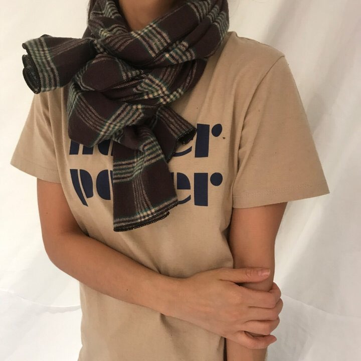 Autumn check muffler 2color Women Classic Vintage 