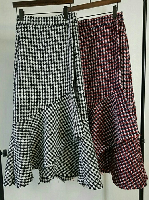 Tweed Long Skirt 20 Women's Casual Style Long F