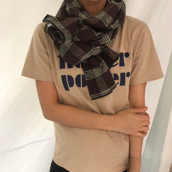 Autumn check muffler 2color Women Classic Vintage 