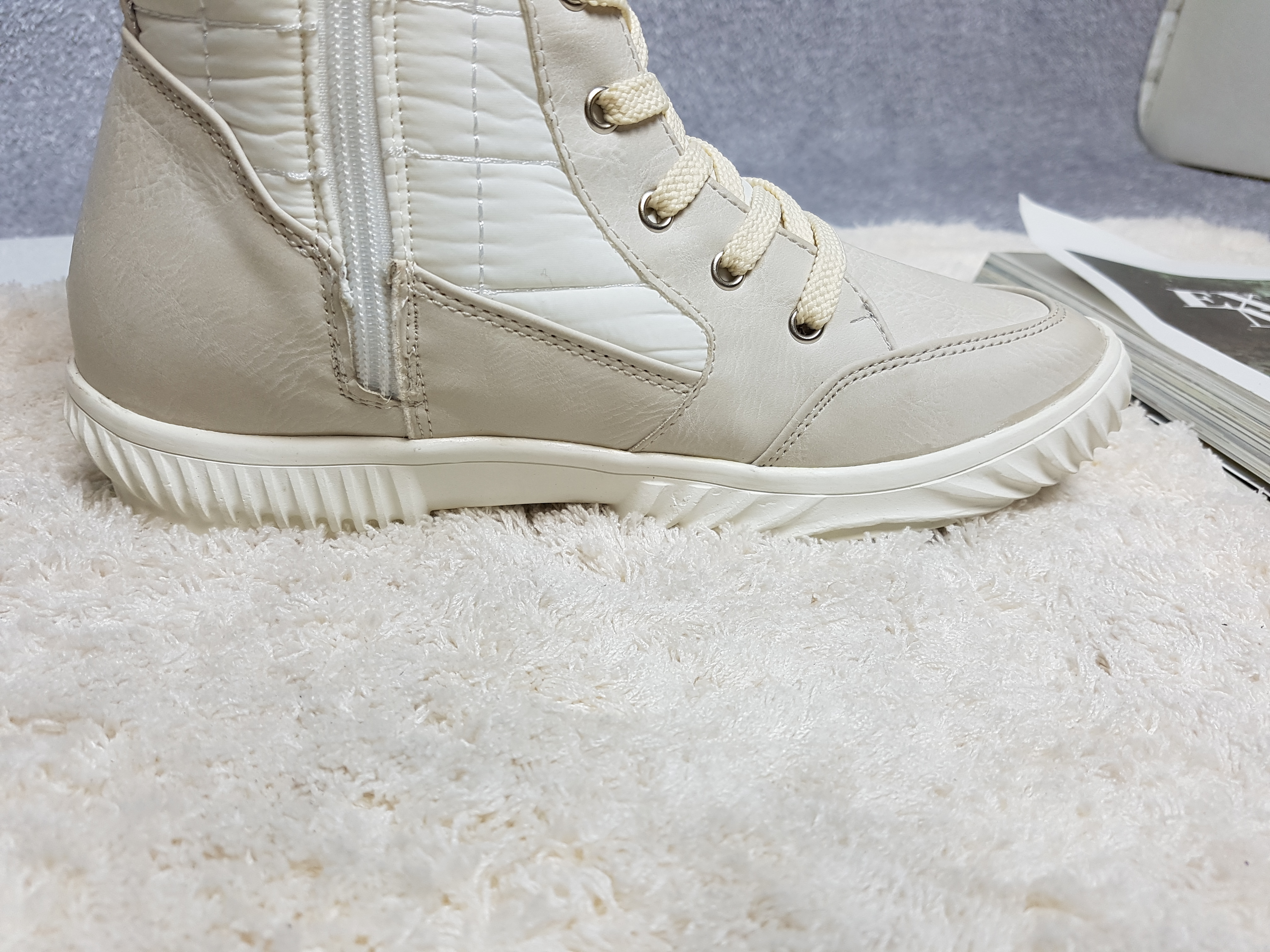 Lace up padded boots 222 Luxurious cute casual lon