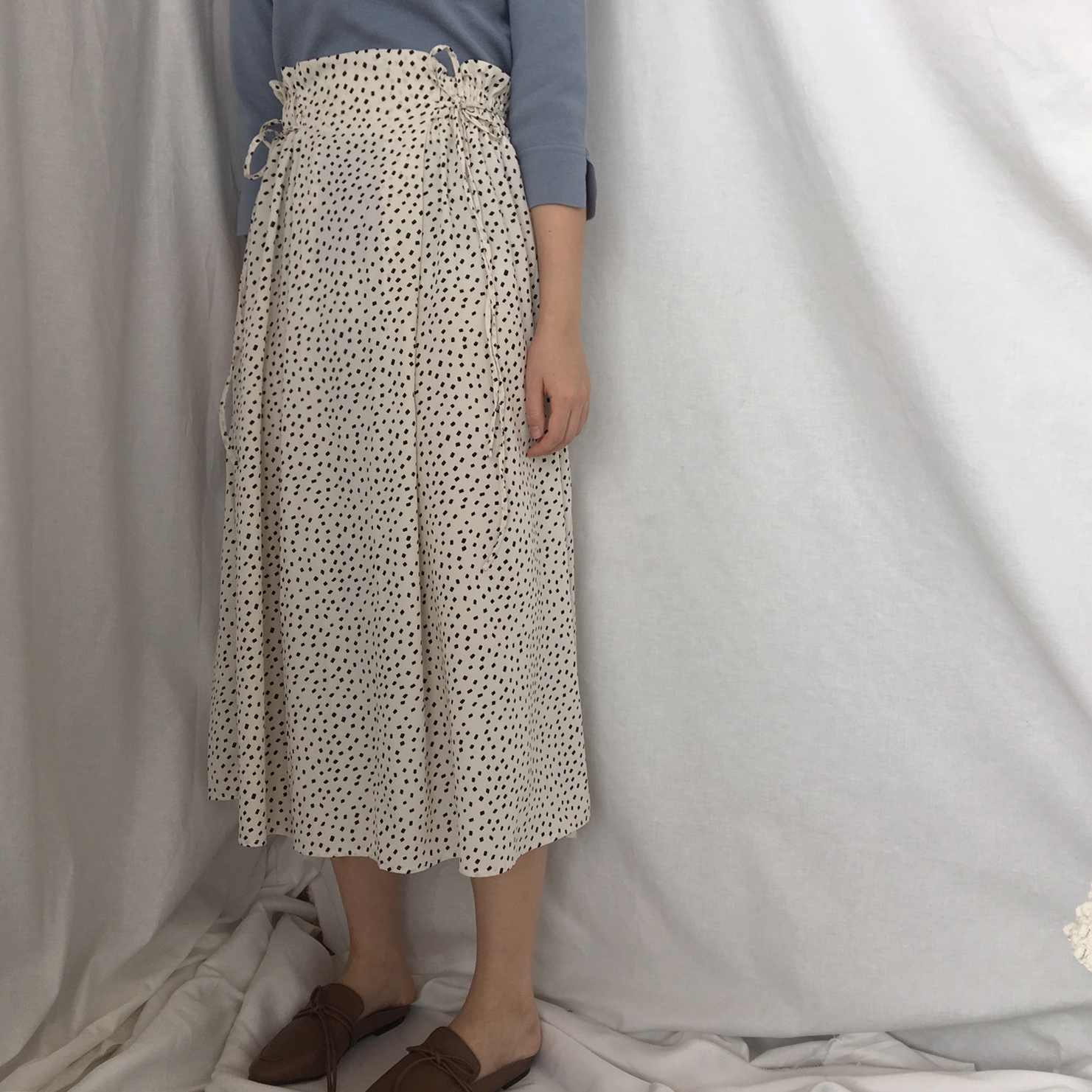 French Chiffon Long Dot Skirt 30's Female Guest