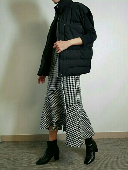 Tweed Long Skirt 20 Women's Casual Style Long F