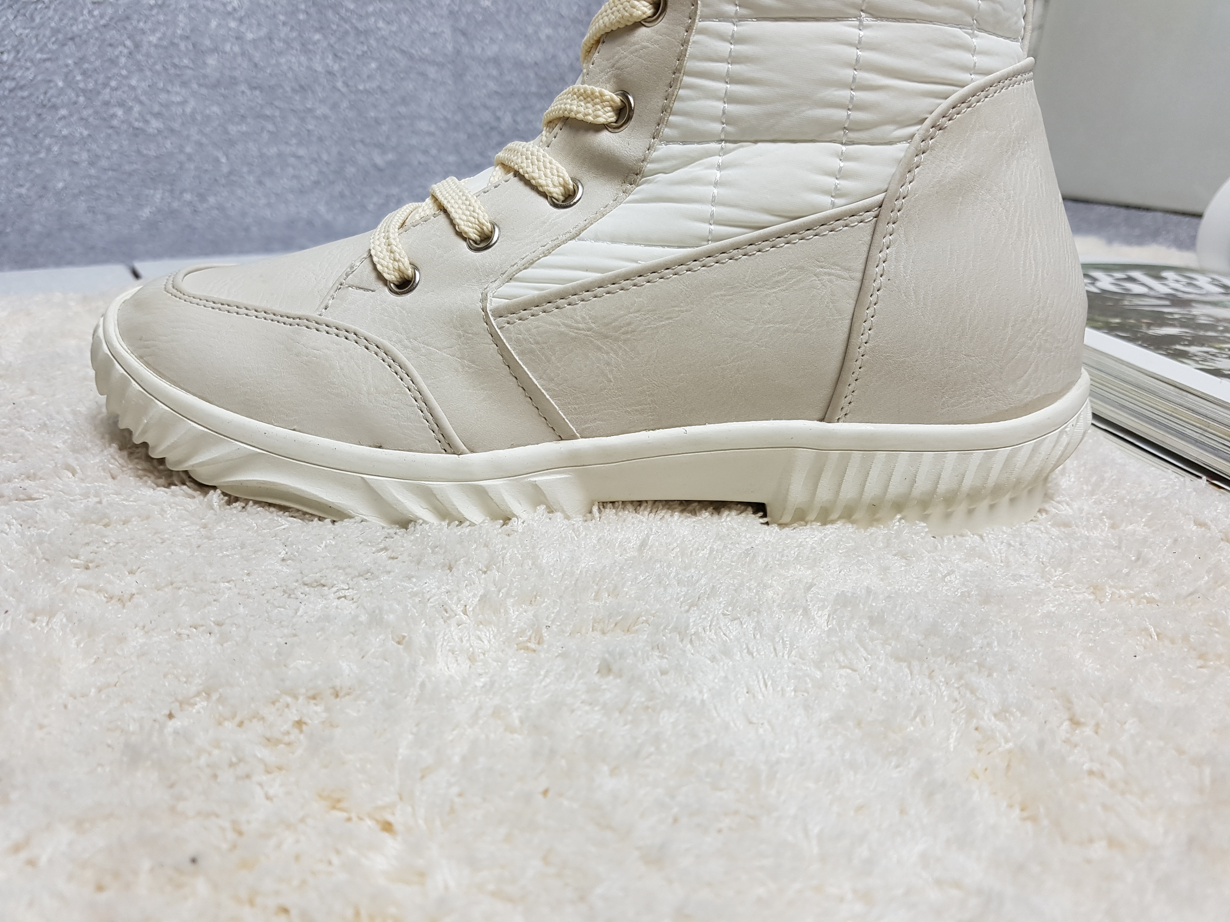 Lace up padded boots 222 Luxurious cute casual lon