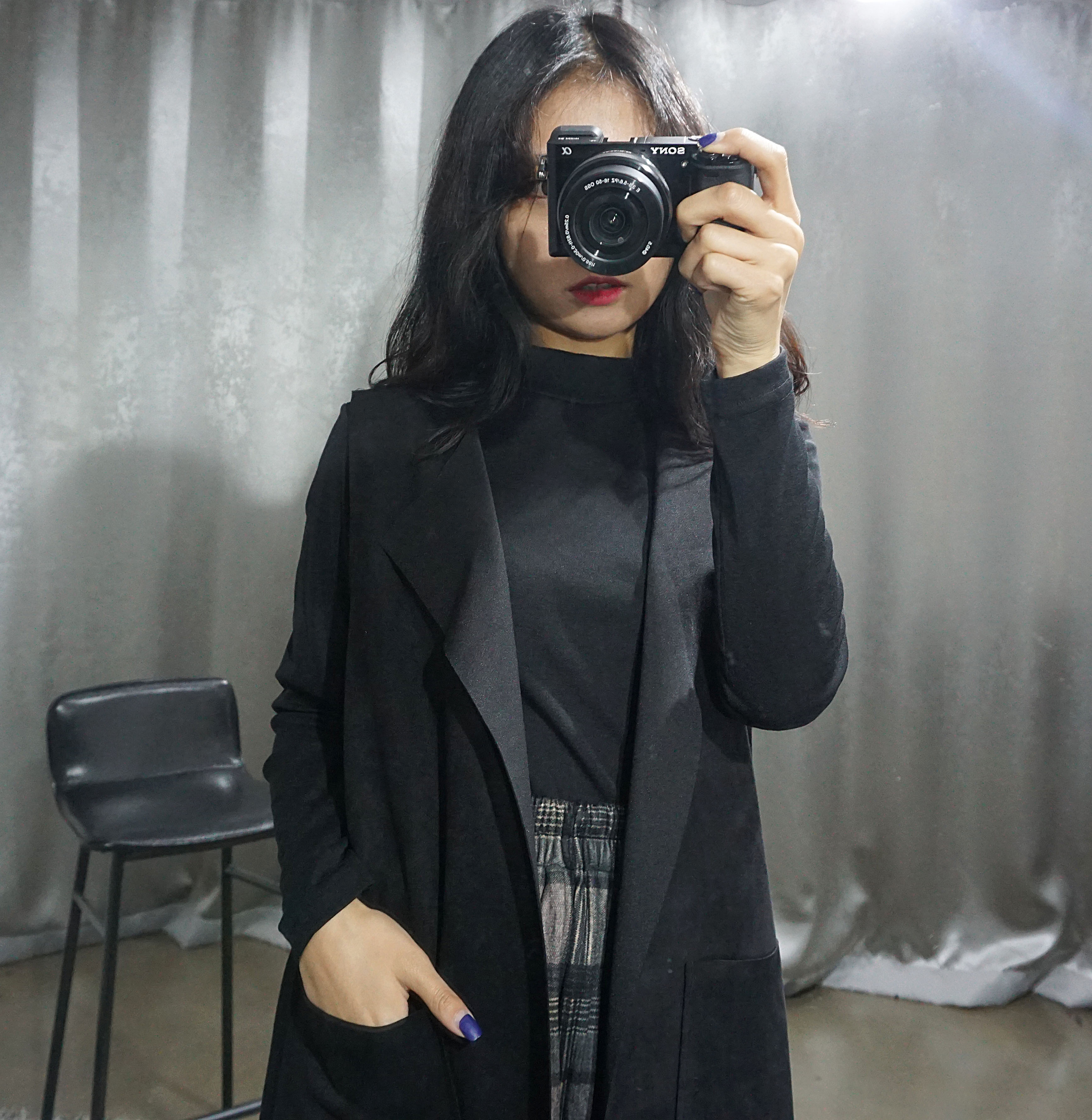 Check Pleated Banding Skirt Winter Long A-line Wri