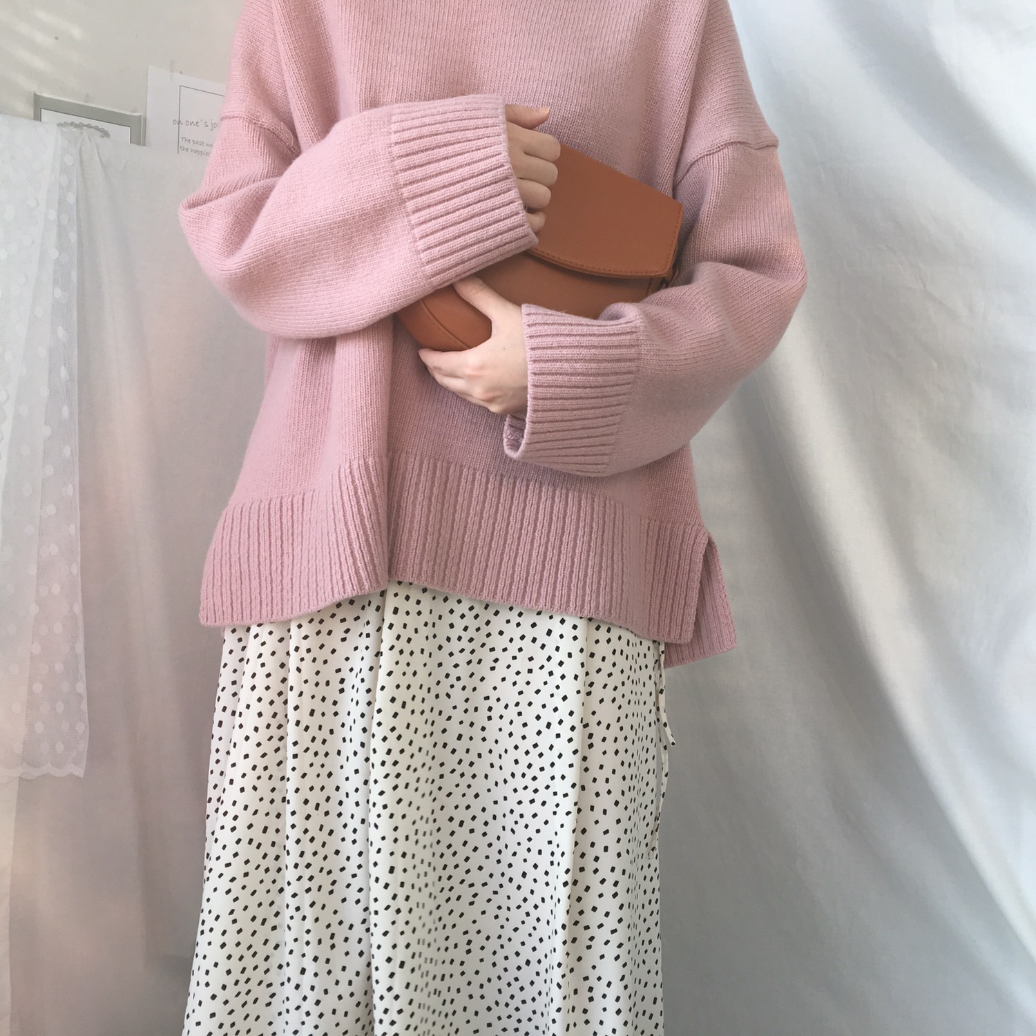 French Chiffon Long Dot Skirt 30's Female Guest