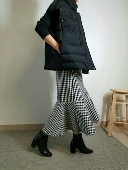 Tweed Long Skirt 20 Women's Casual Style Long F