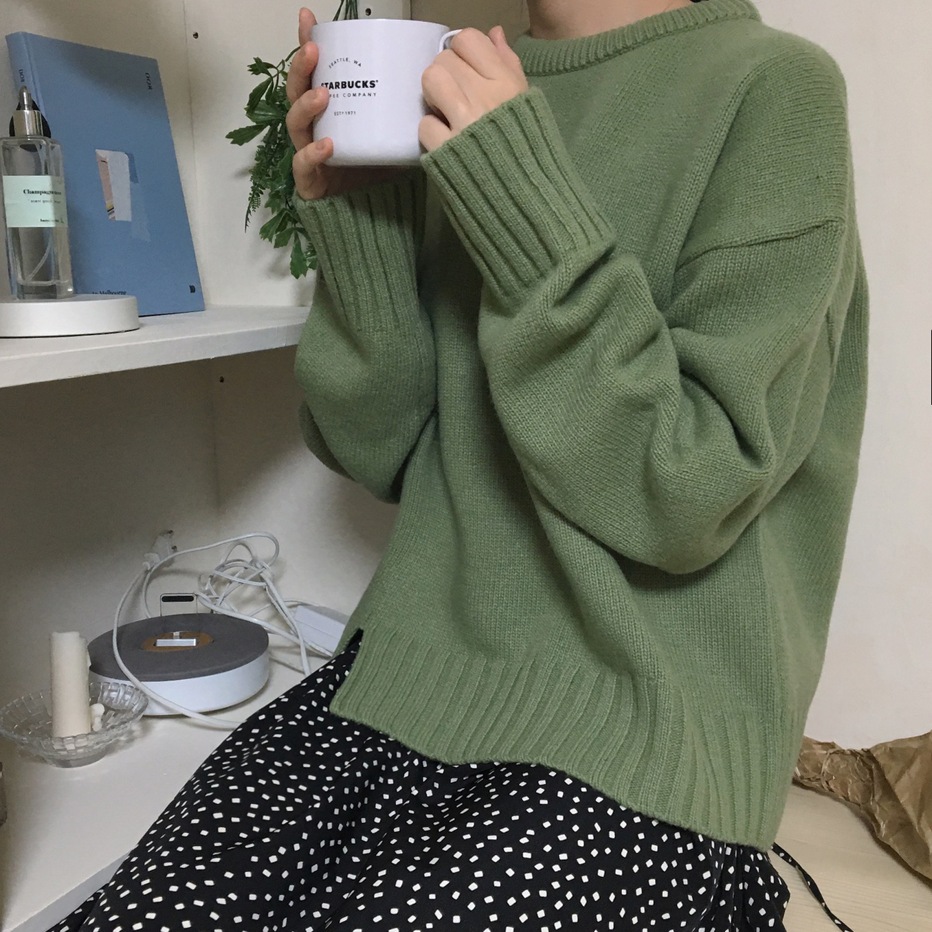 French Chiffon Long Dot Skirt 30's Female Guest