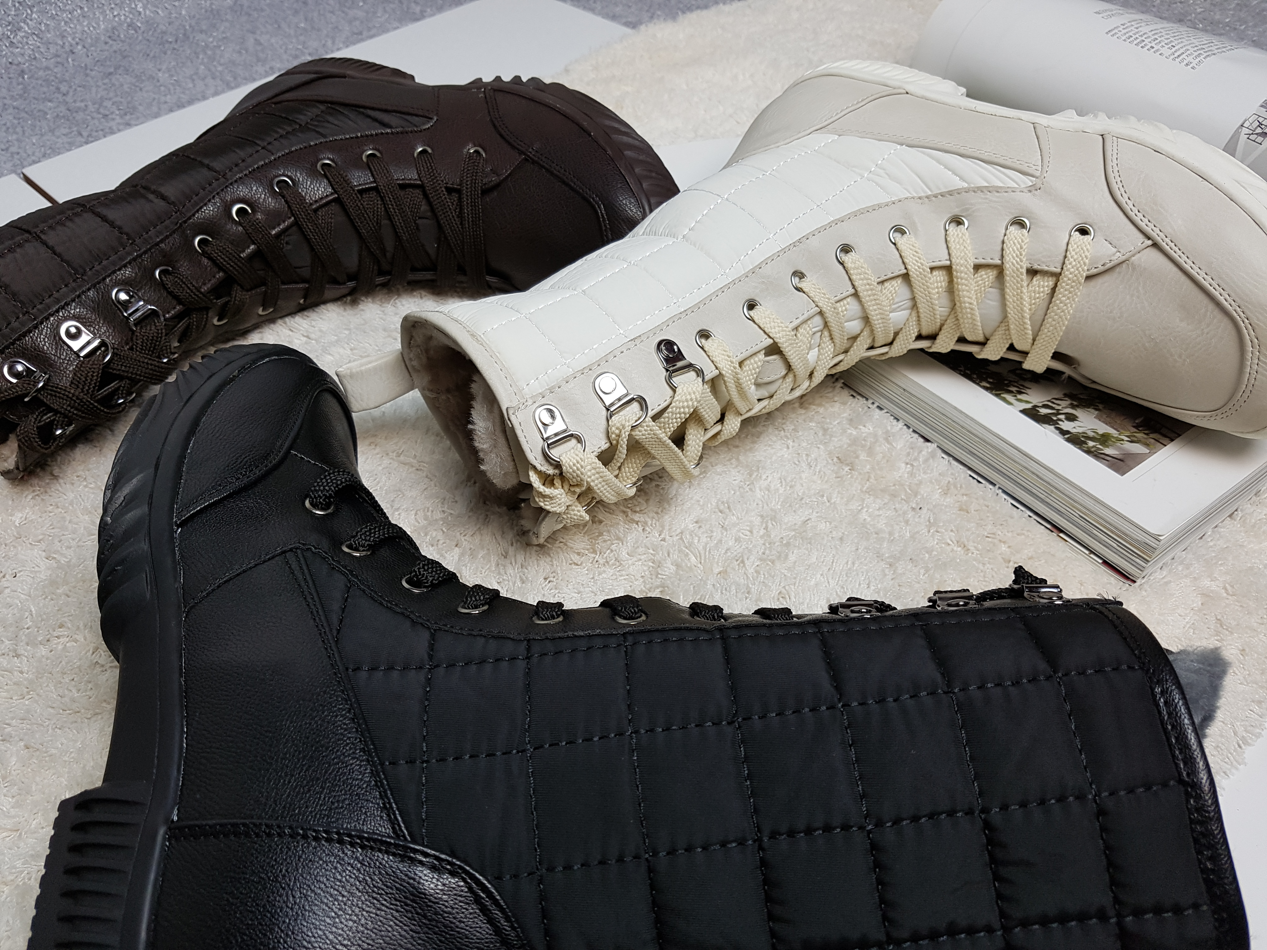 Lace up padded boots 222 Luxurious cute casual lon