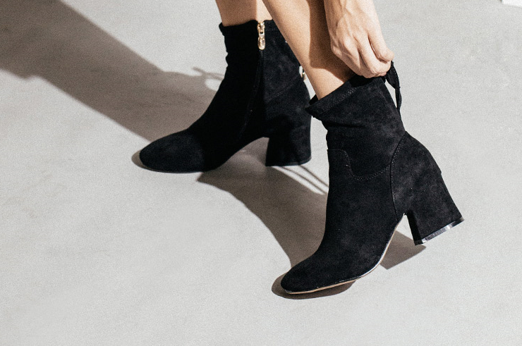 Thong Suede Angle Boots Women's Winter Middle A