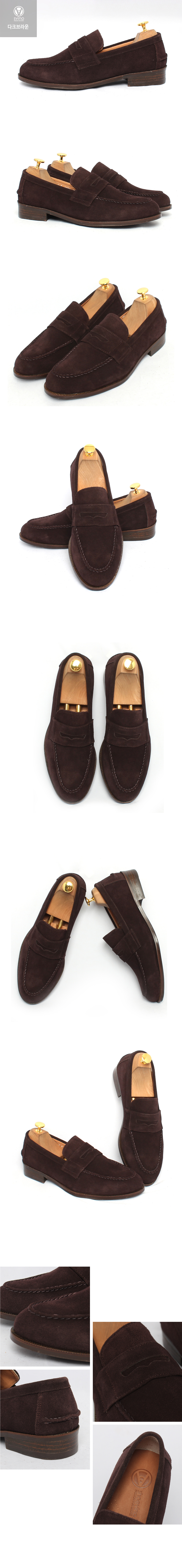 Men's handmade suede penny loafers LFJ173 240mm