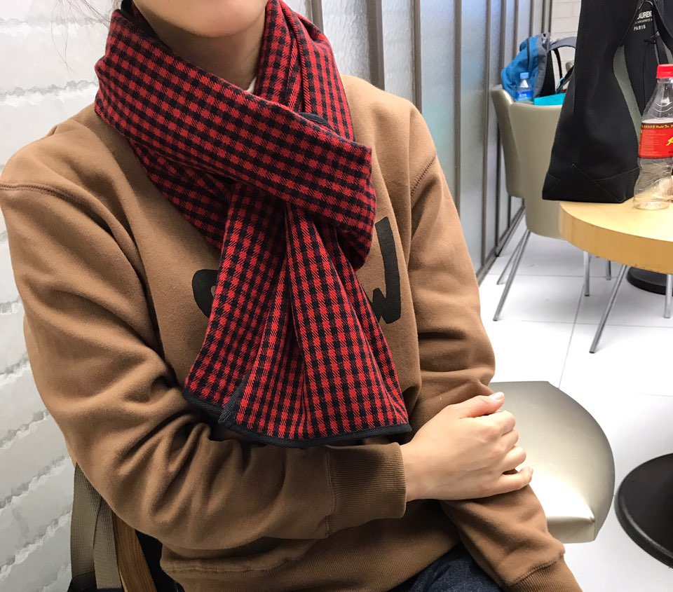 Autumn check muffler 2color Women Classic Vintage 