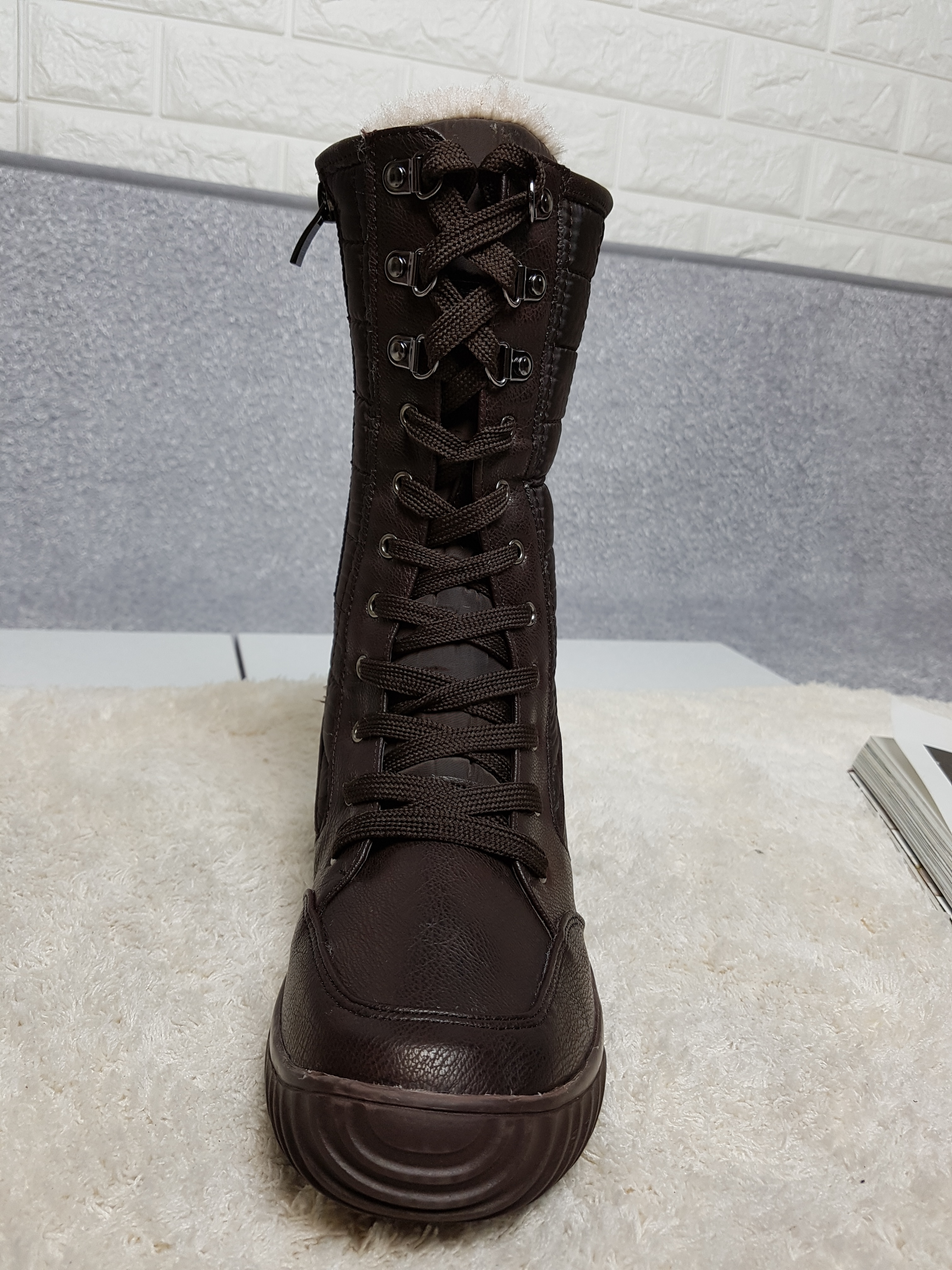 Lace up padded boots 222 Luxurious cute casual lon