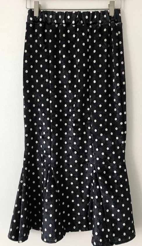 Dot-dotted Velvet Mermaid Mermaid Banding Long Ski