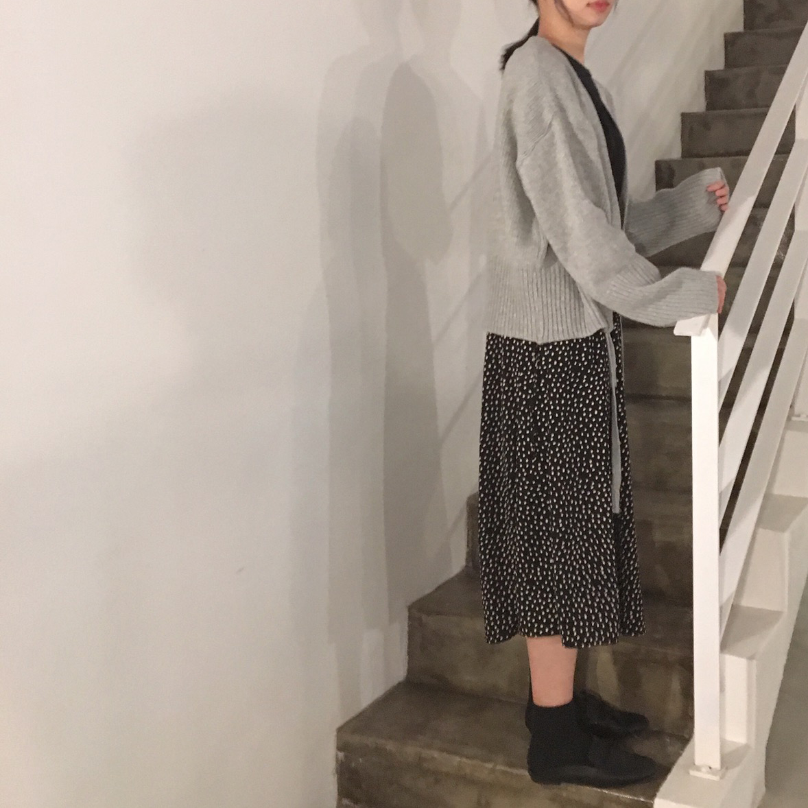 French Chiffon Long Dot Skirt 30's Female Guest