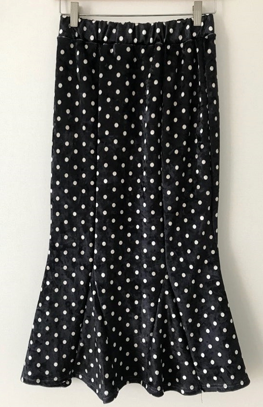 Dot-dotted Velvet Mermaid Mermaid Banding Long Ski