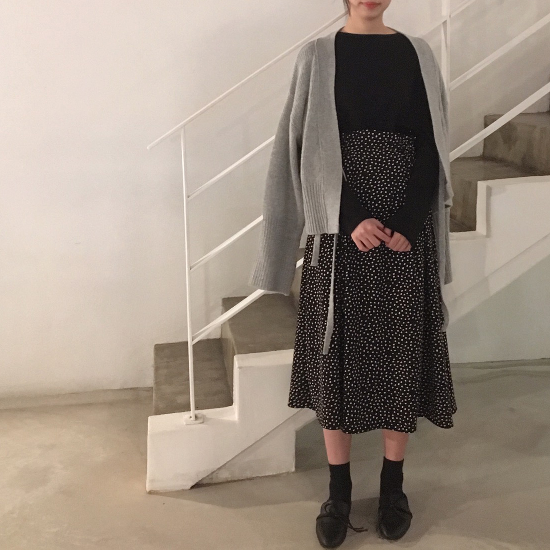 French Chiffon Long Dot Skirt 30's Female Guest