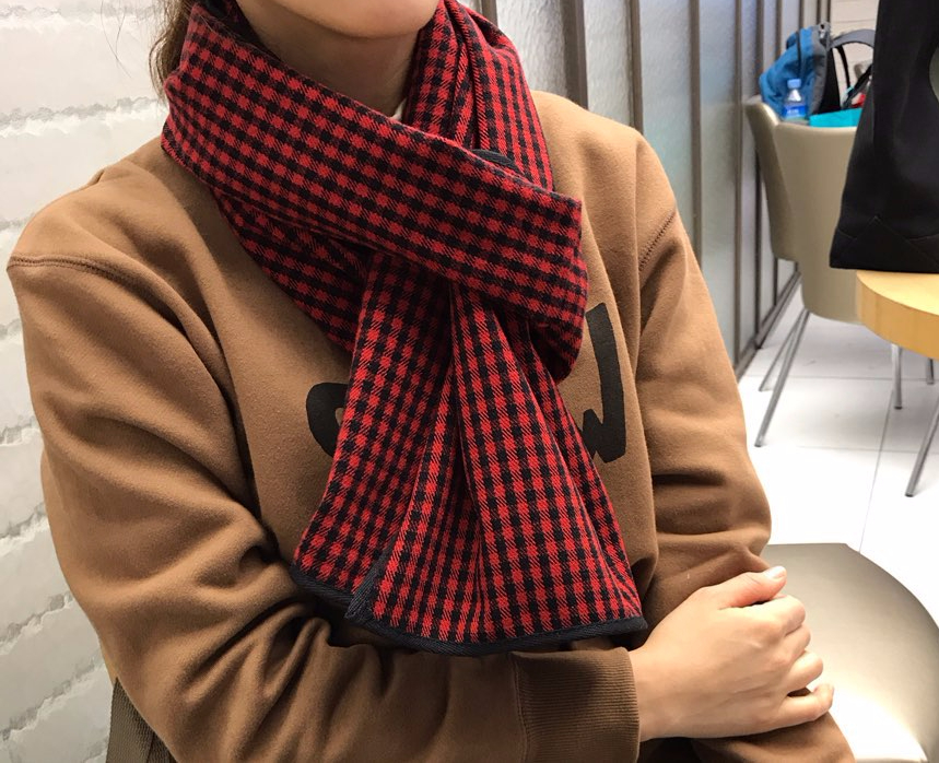 Autumn check muffler 2color Women Classic Vintage 
