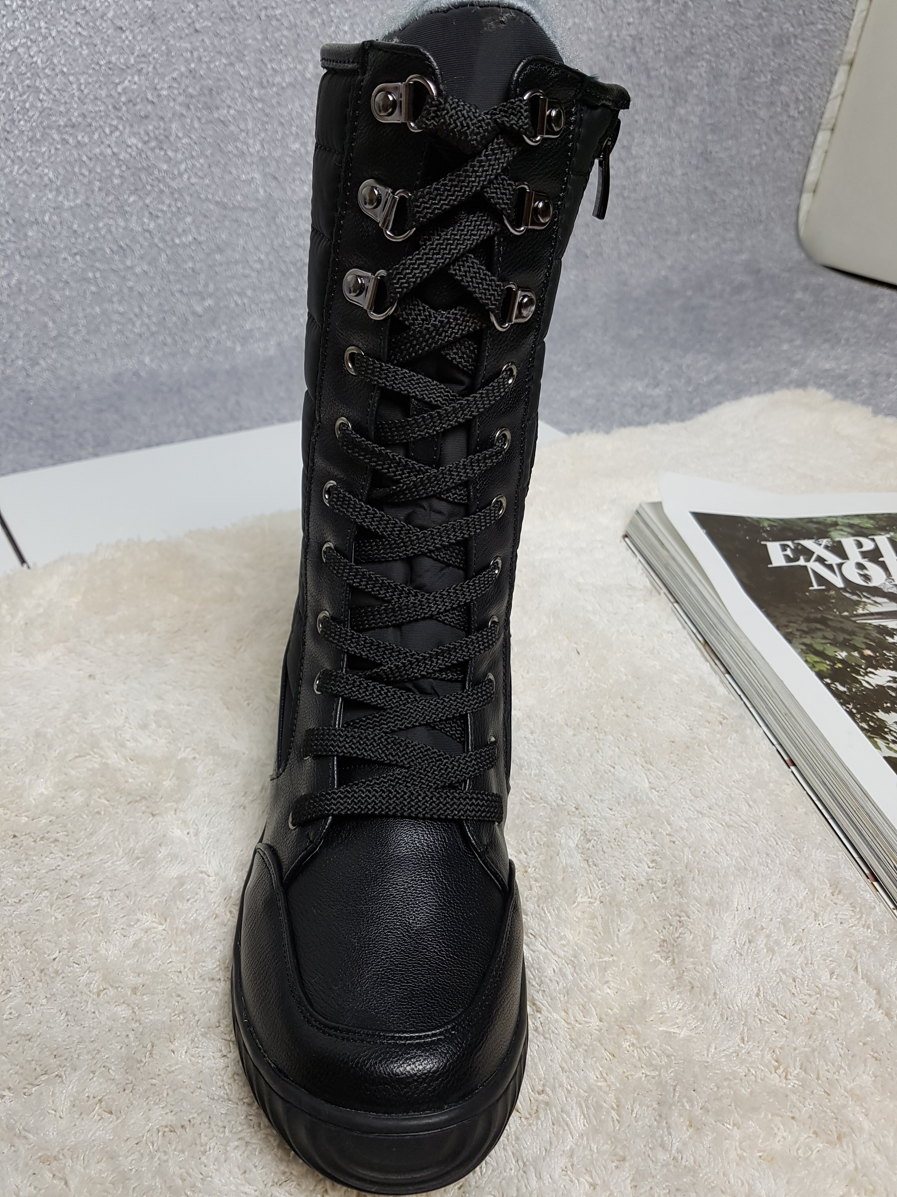 Lace up padded boots 222 Luxurious cute casual lon