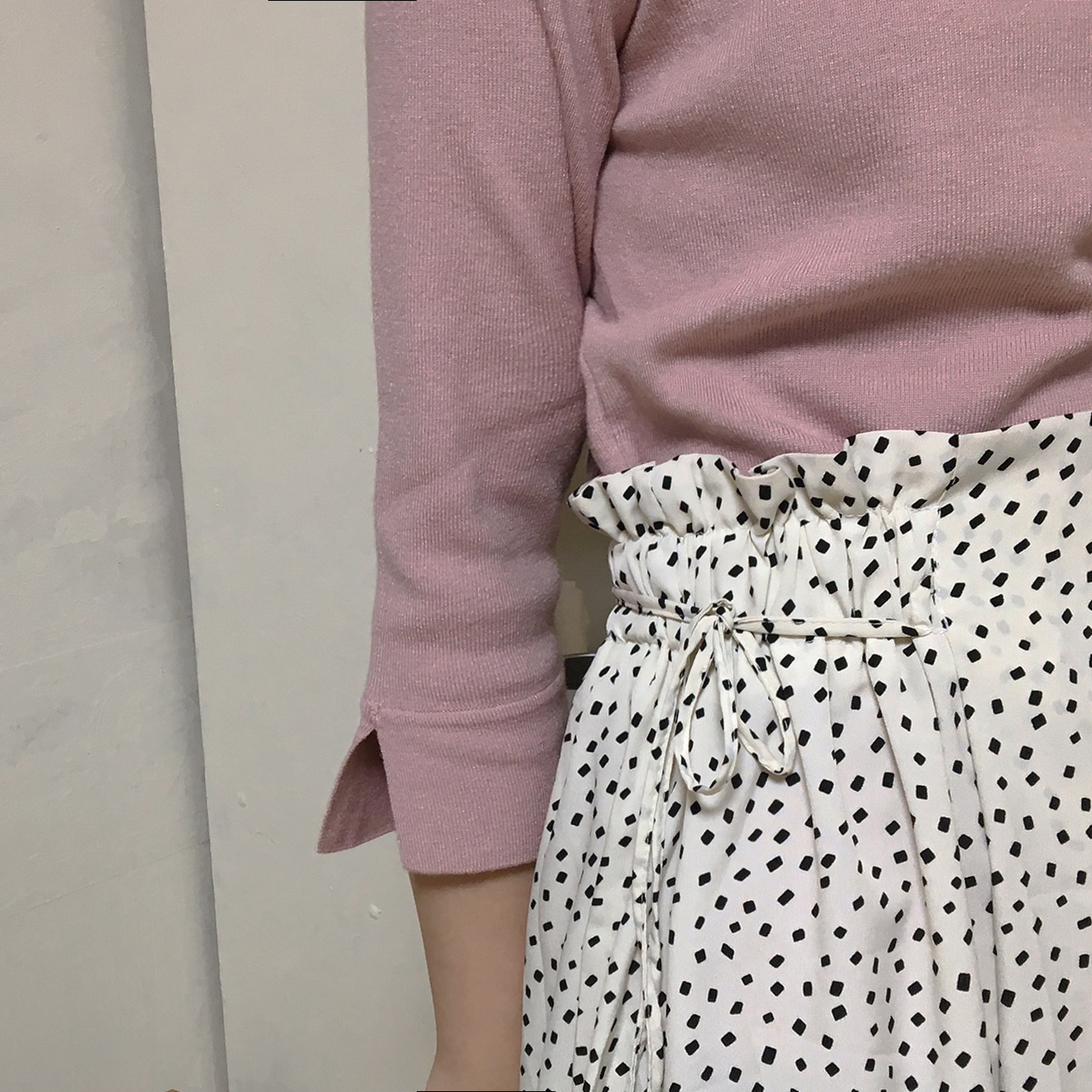 French Chiffon Long Dot Skirt 30's Female Guest