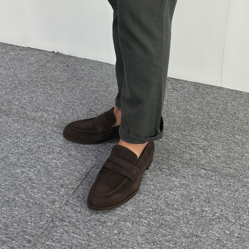 Cowhide suede rope handmade 3color men's shoes 