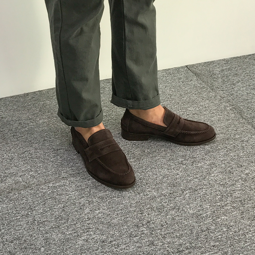 Cowhide suede rope handmade 3color men's shoes 