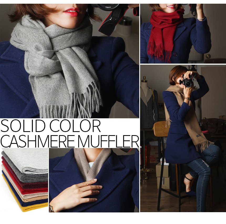 Plain cashmere muffler woman shawl gift winter men