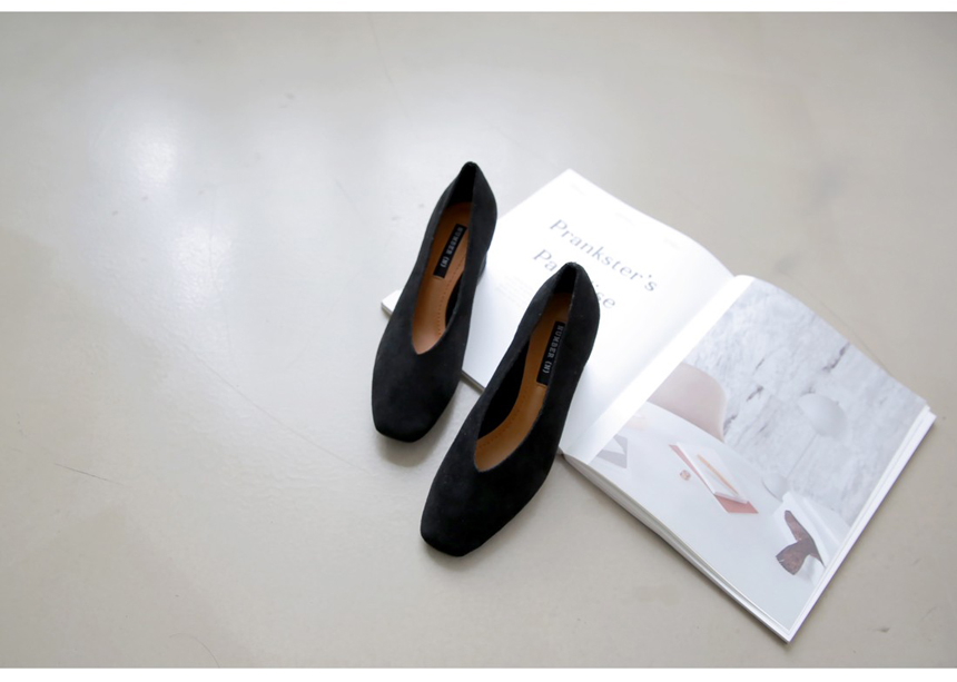 Square-heeled gloves Suede pumps 6cm Shoes Luxurio