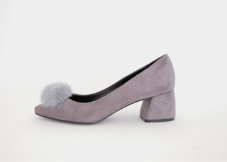 Mink fur suede pumps midsole 5cm 3color women 20s 