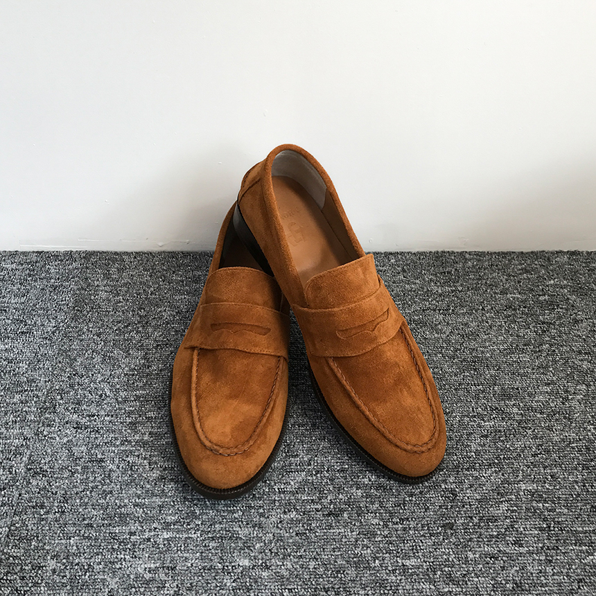 Cowhide suede rope handmade 3color men's shoes 