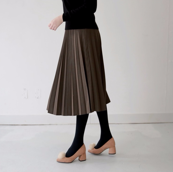 Mink fur suede pumps midsole 5cm 3color women 20s 