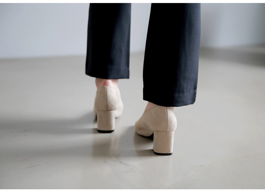 Square-heeled gloves Suede pumps 6cm Shoes Luxurio