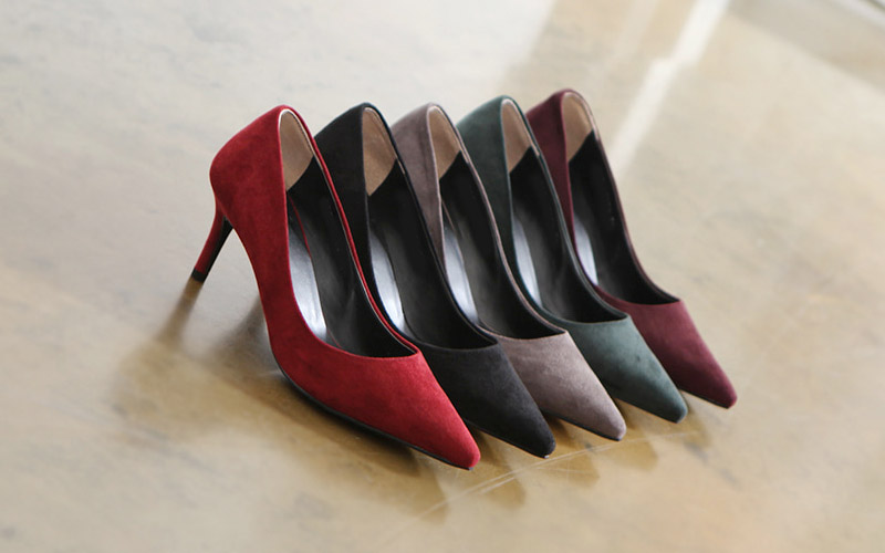 Suede Stiletto Mid Hill 7cm Shoes Women's Pumps