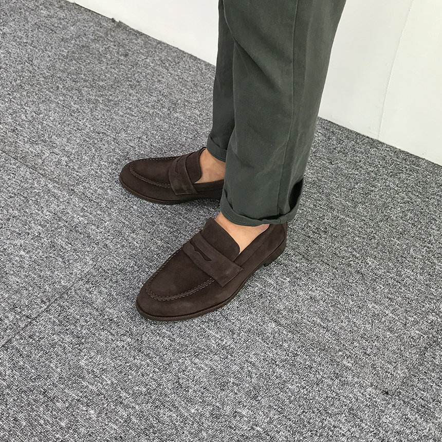 Cowhide suede rope handmade 3color men's shoes 