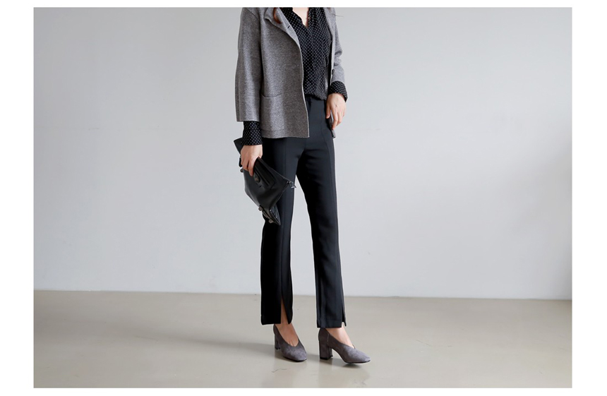 Square-heeled gloves Suede pumps 6cm Shoes Luxurio