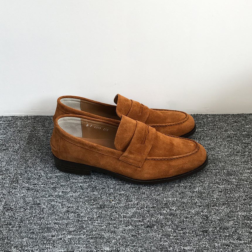 Cowhide suede rope handmade 3color men's shoes 