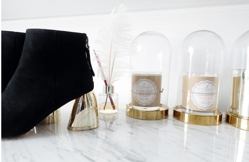 Suede point-heeled gold angle boots Daily look Coo