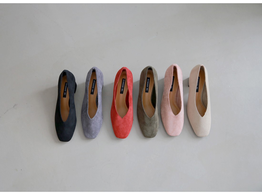 Square-heeled gloves Suede pumps 6cm Shoes Luxurio