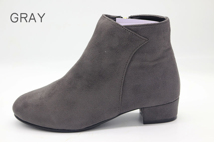Bean shoe suede angle boots color 2.5 cm sweet and