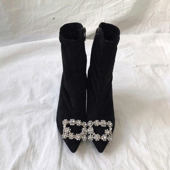 Deitoshop Roger Bibi Suede Angle Boots Span 9cm Wo