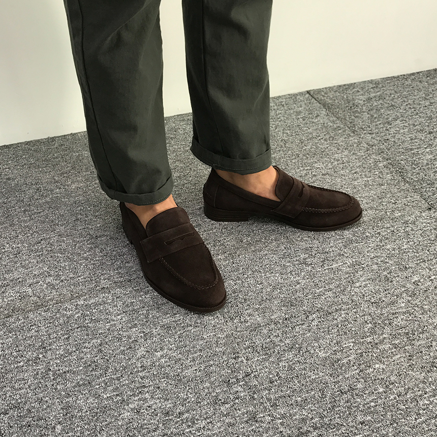 Cowhide suede rope handmade 3color men's shoes 