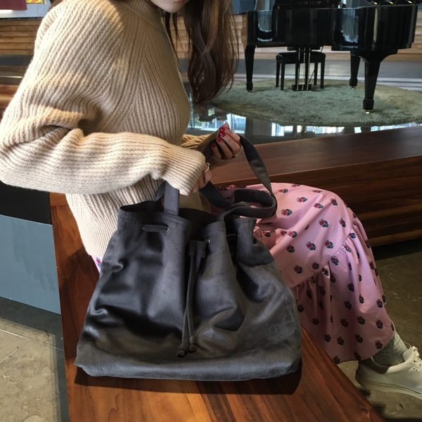 Handmade Suede embroidered eco bag shoulder bag ho