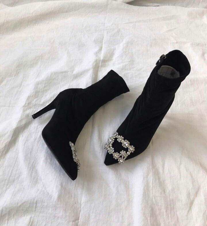 Deitoshop Roger Bibi Suede Angle Boots Span 9cm Wo