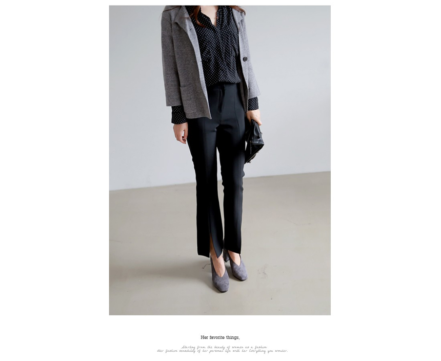 Square-heeled gloves Suede pumps 6cm Shoes Luxurio