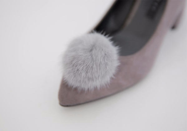 Mink fur suede pumps midsole 5cm 3color women 20s 
