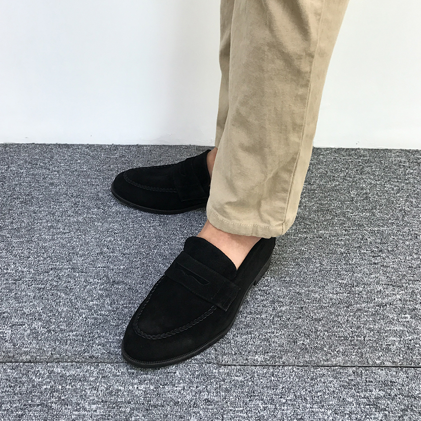 Cowhide suede rope handmade 3color men's shoes 