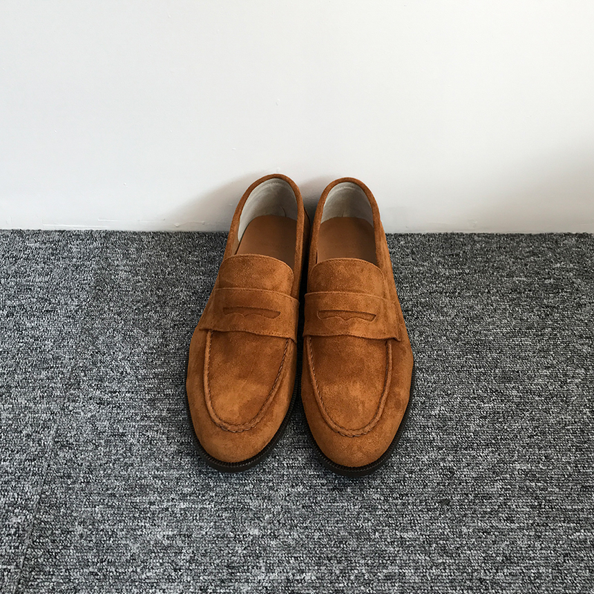 Cowhide suede rope handmade 3color men's shoes 