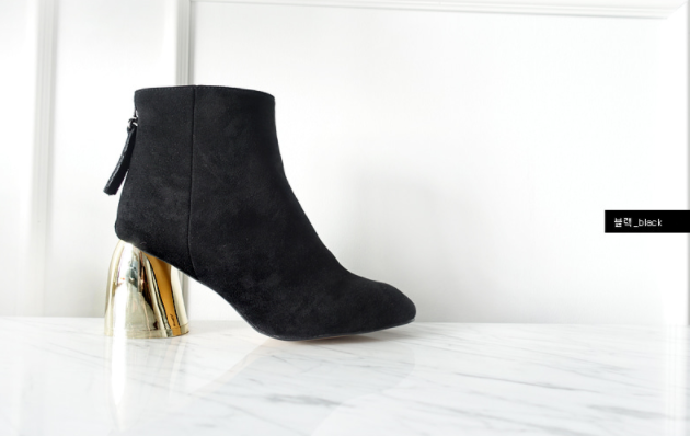 Suede point-heeled gold angle boots Daily look Coo